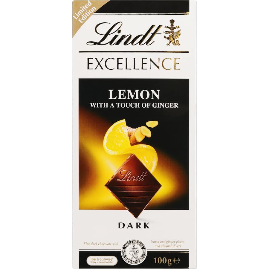 Lindt Excellence Chocolate Dark Lemon & Ginger