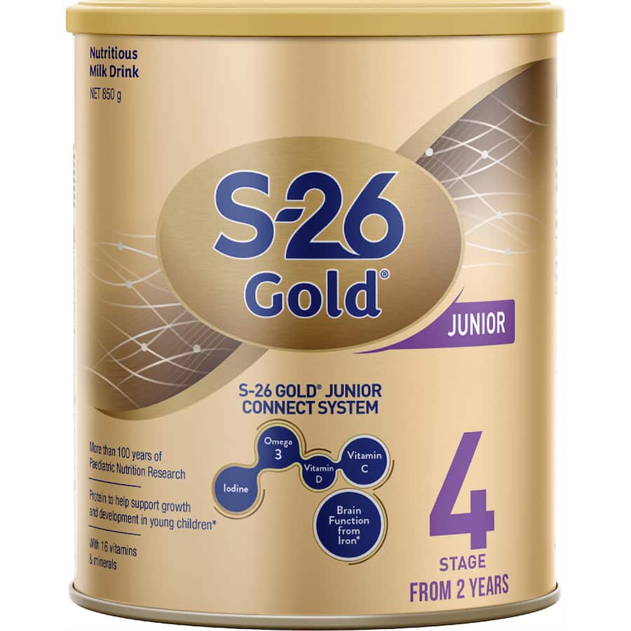 S26 Gold Stage 4 Junior Toddler Milk Drink From 2 Years 850g
