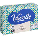 Vevelle Facial Tissue Travel Box 2 Ply - 70 pack