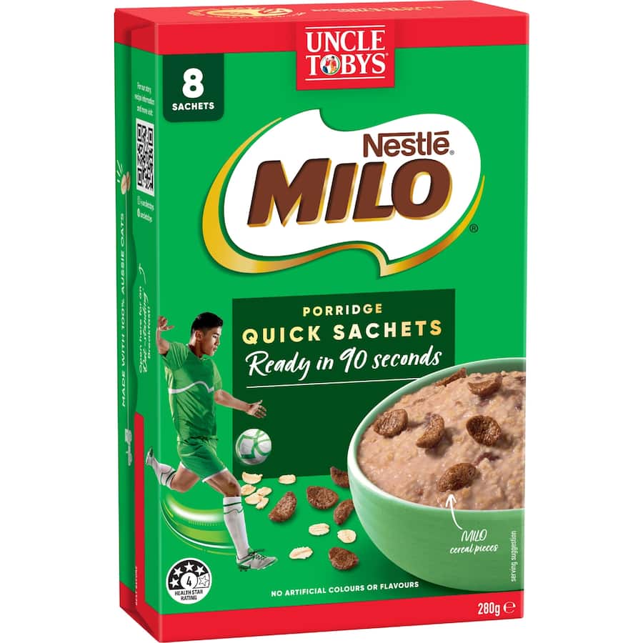 Uncle Tobys Oats Quick Sachets Milo - 8 pack 280g