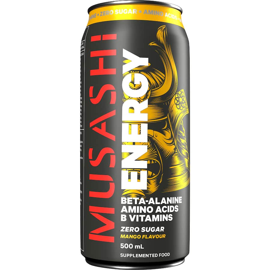 Musashi Energy Drink Mango Zero Sugar Can 500mL