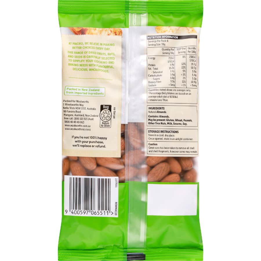 Macro Almonds Natural - 200g