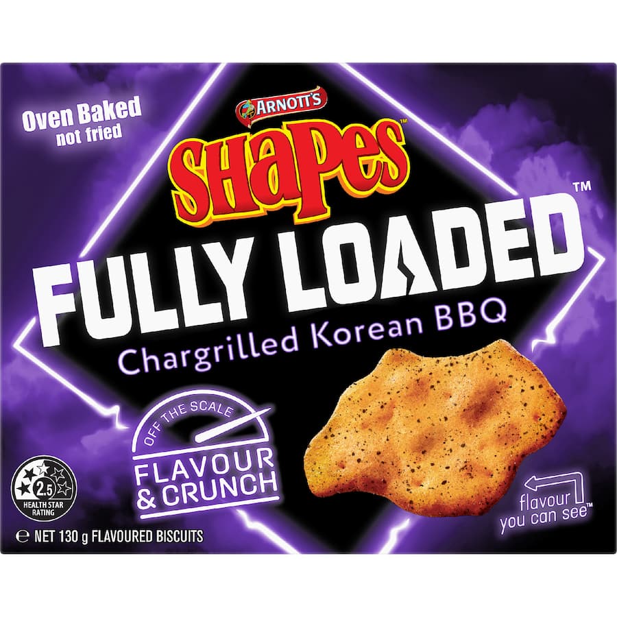 Arnotts Shapes Fully Loaded Crackers Korean Bbq 130g