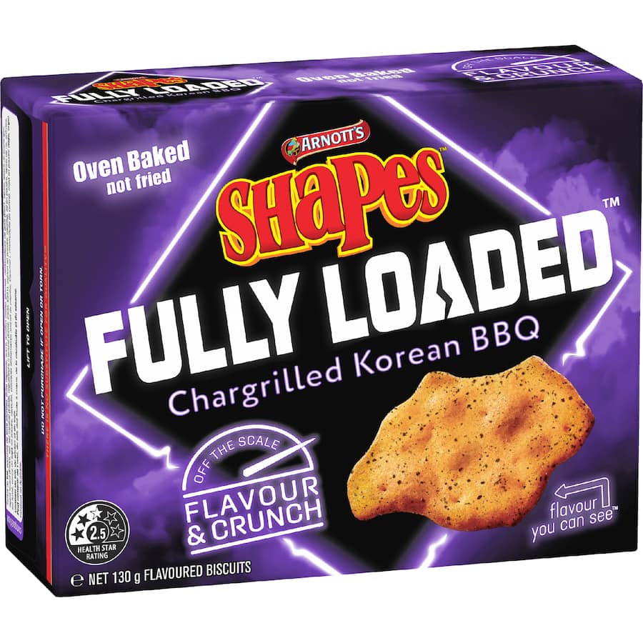 Arnotts Shapes Fully Loaded Crackers Korean Bbq 130g
