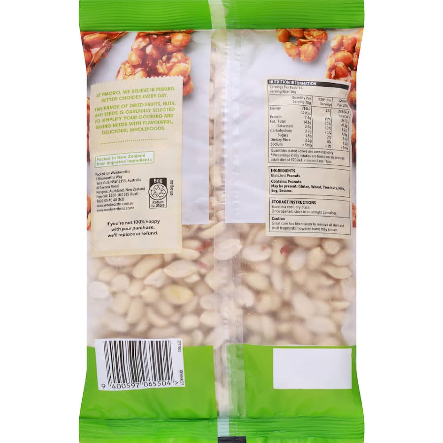 Macro Peanuts Blanched - 500g
