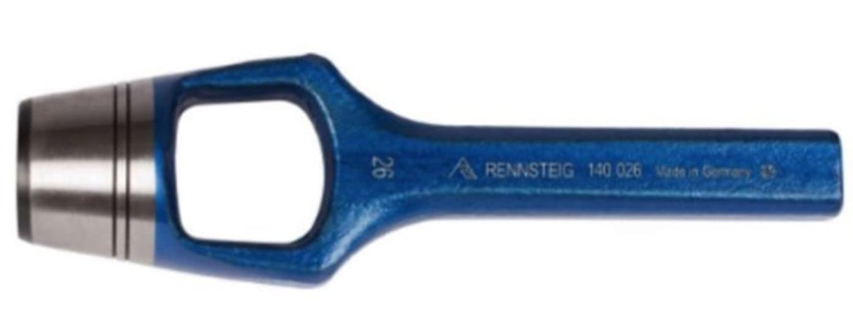 Rennsteig 9-piece hollow wad punch set for precision stamping and gasket creation, sizes 3-19mm, durable with laser engravings.