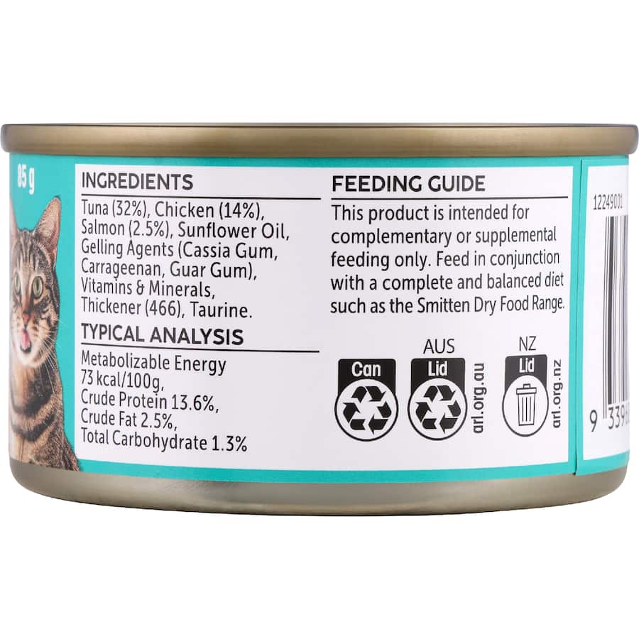 Smitten Wet Cat Food Tuna, Chicken, Salmon In Jelly 85g