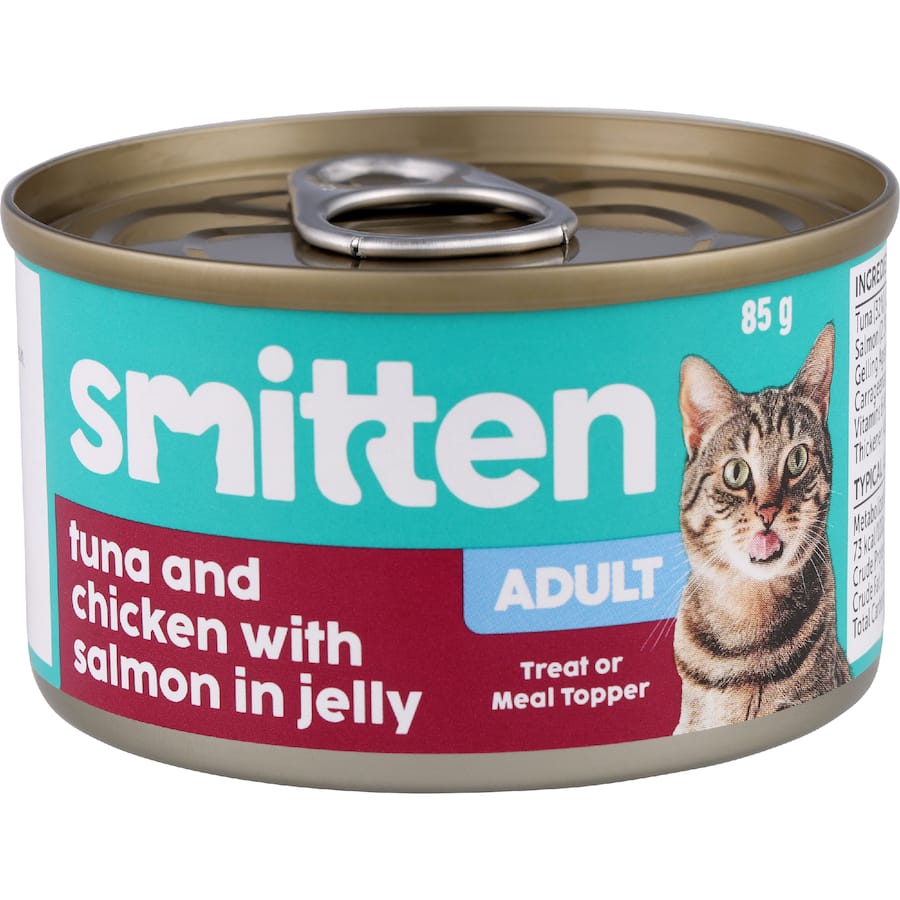 Smitten Wet Cat Food Tuna, Chicken, Salmon In Jelly 85g