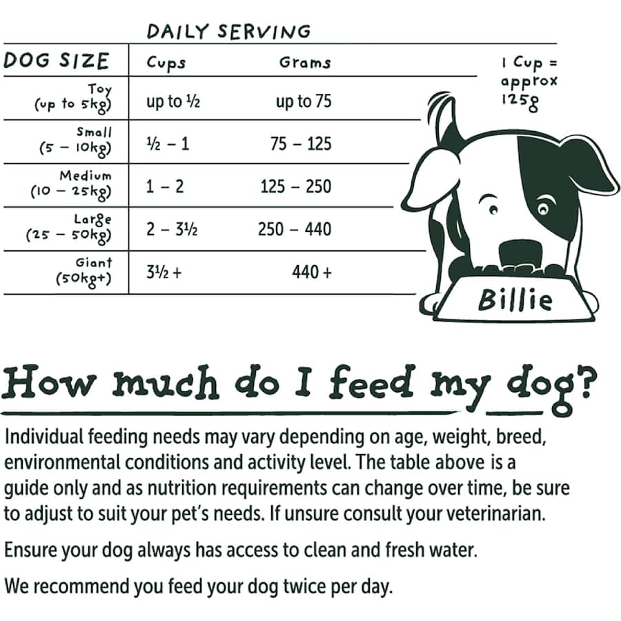 Billie's Bowl Adult Dry Dog Food Aussie Chicken Bag 8kg