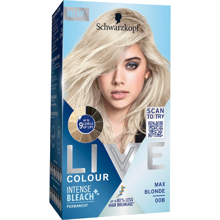 Schwarzkopf Live Colour Hair Colour Bleach Permanent Blonde 00b 1pack