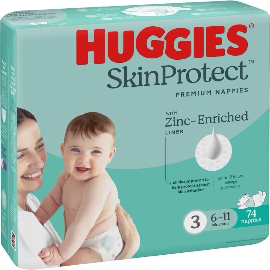 Huggies Skin Protect Nappies Crawler Boys & Girls 6-11kg Size 3 74pack