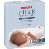 Huggies Pure & Sensitive Nappies Infant Boys & Girls 4-8kg Size 2 74pack