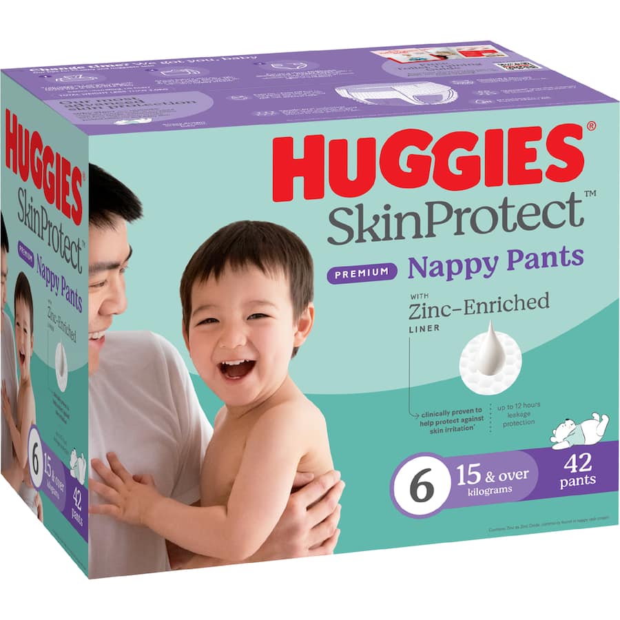 Huggies Skin Protect Nappy Pants Junior Boys & Girls 15kg+ Size 6 42pack