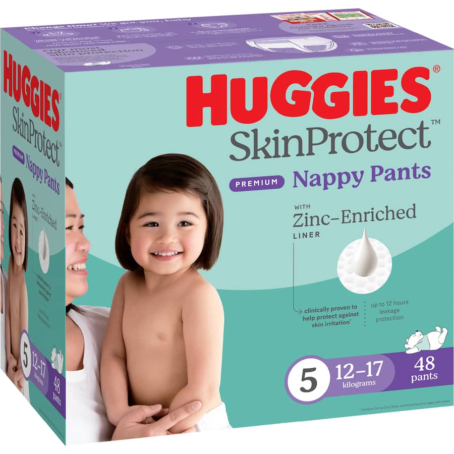 Huggies Skin Protect Nappy Pants Walker Boy & Girls 12-17kg Size 5 48pack