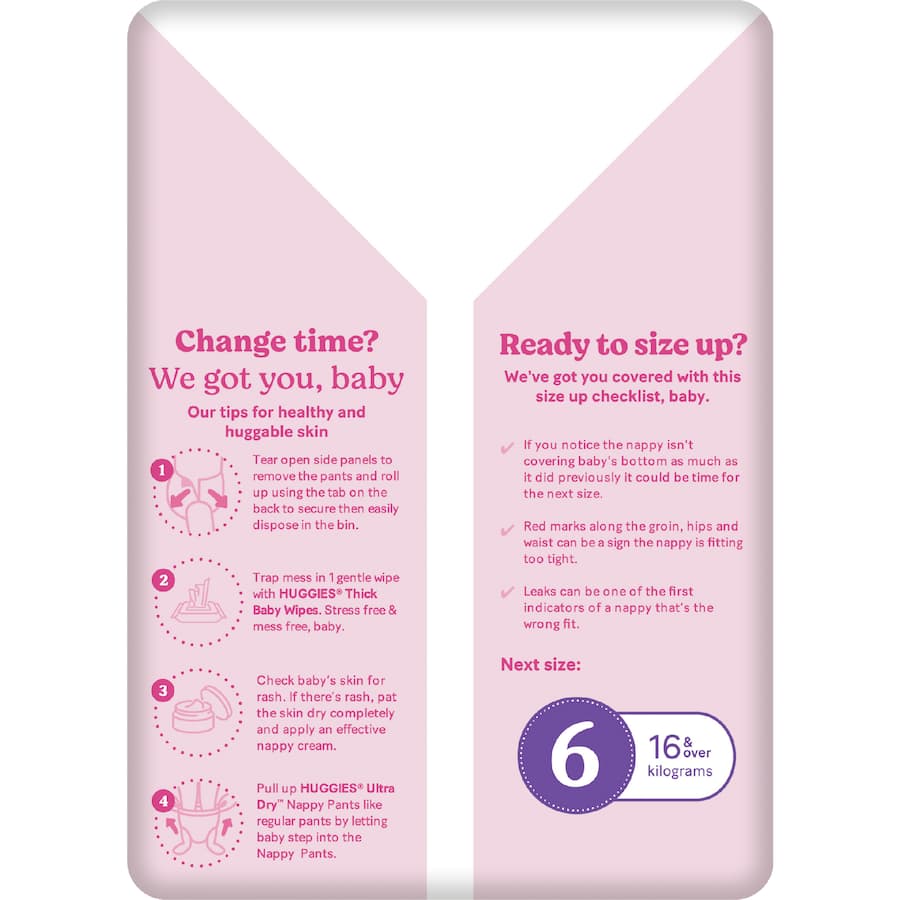 Huggies Ultra Dry Nappy Pants Walker Girls 12-17kg Size 5 13pack