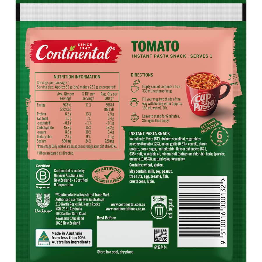 Continental Cup A Pasta Tomato 62g