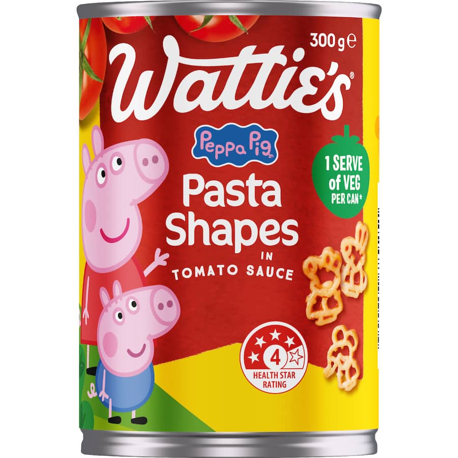 Watties Pasta Peppapig Shapes Intomato 300g