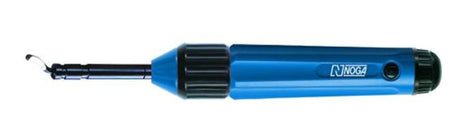 Noga LIZA-BURR deburring tool with ergonomic handle, designed for removing sharp edges from metal, plastic, and wood.