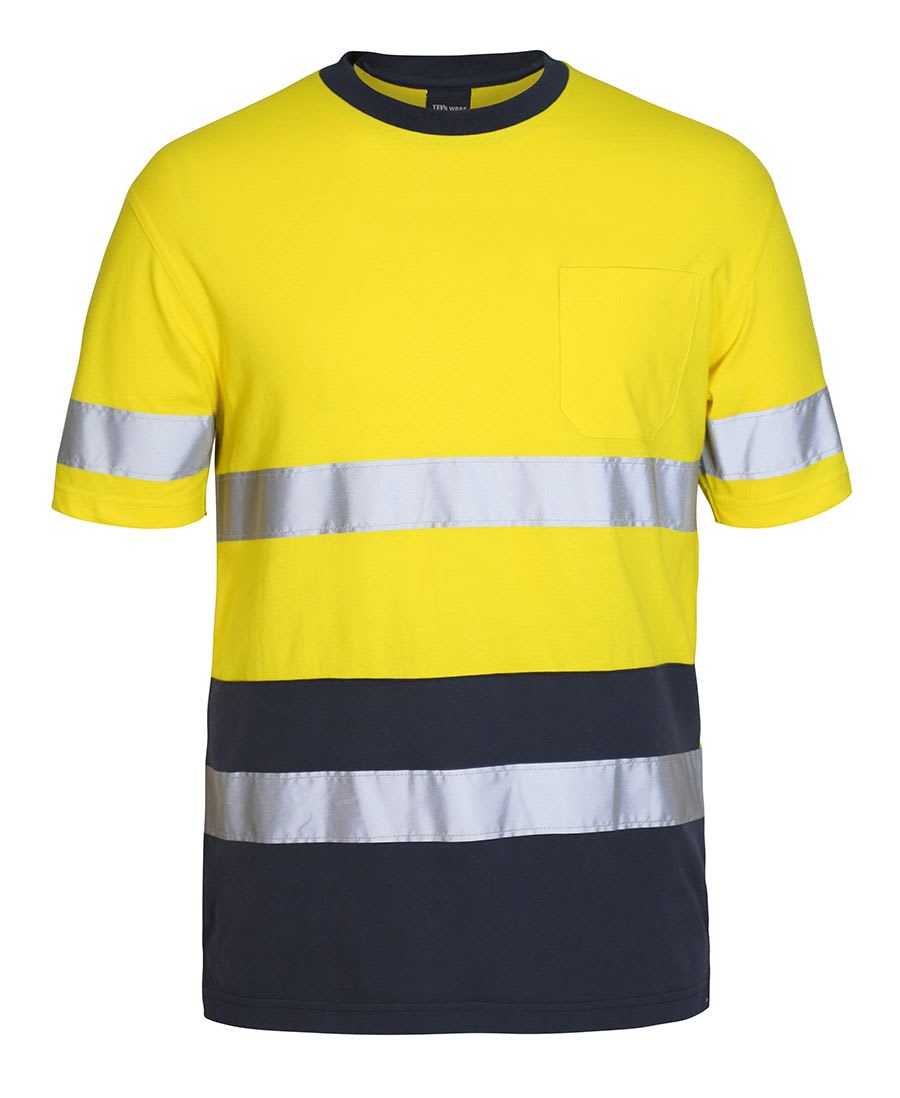 JB's Wear, Hi Vis T-Shirt, 6DNTC - Yellow/Navy - XL