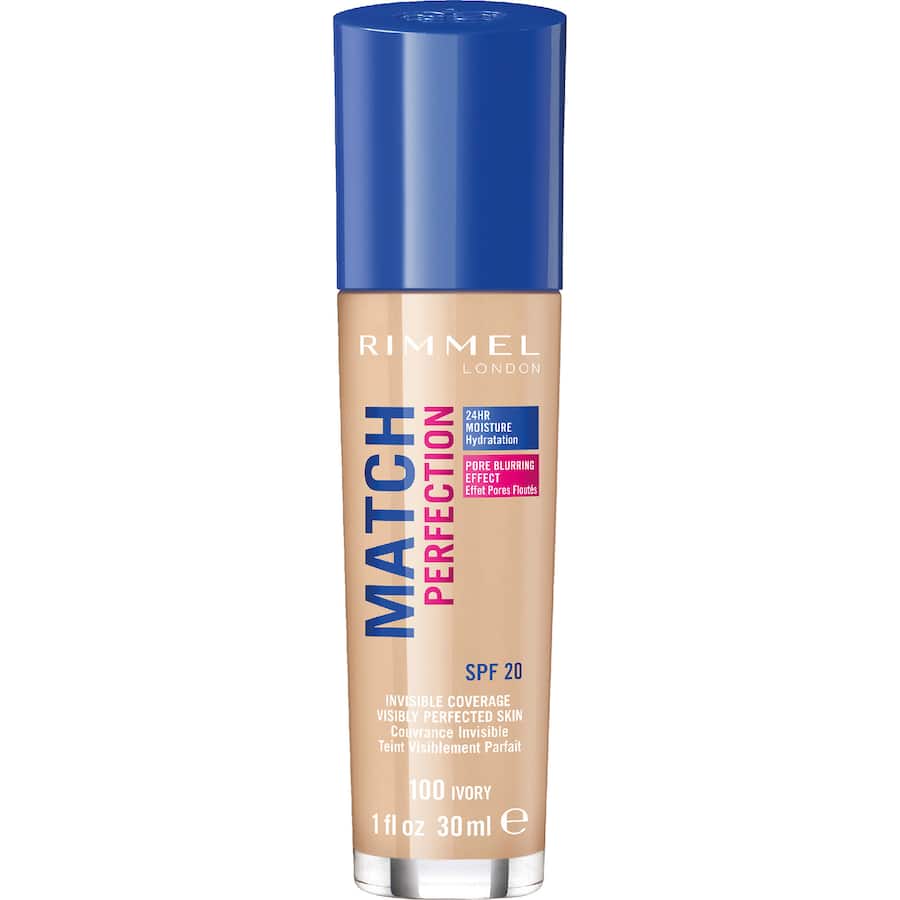 Rimmel London Match Perfection Foundation Spf 20 100 Ivory 30mL