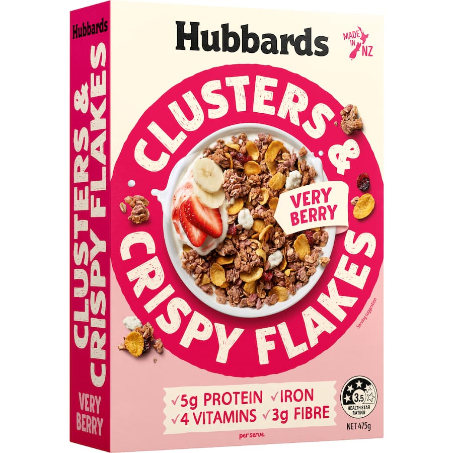 Hubbards Granola Clusters Crispy Flakes Berry - 475g