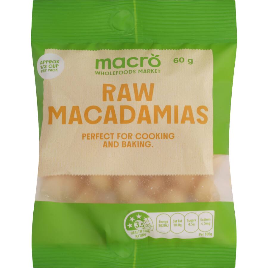 Macro Macadamias Raw - 60g