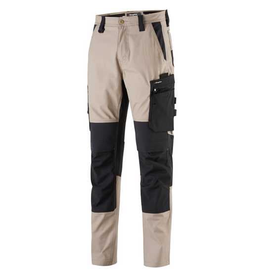 KingGee Stretch Ripstop Quantum Pant in khaki, size 92, featuring durable fabric, stretch mobility, and multiple cargo pockets.