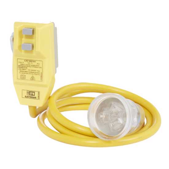 HPM Heavy Duty 1.6m Lead 10A 2400W with RCD (Each)