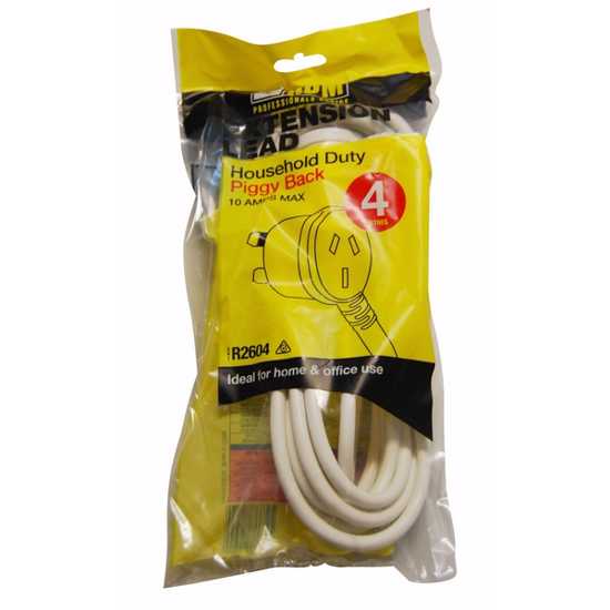 HPM 4m Piggyback Extension Lead 10A White (Each)