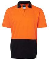 JB's Wear, Hi Vis Non Button Polo, 6HNB - Lime/Navy - 2XL