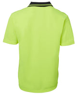 JB's Wear, Hi Vis Non Button Polo, 6HNB - Lime/Navy - 2XL