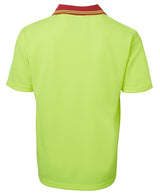 JB's Wear, Hi Vis Non Button Polo, 6HNB - Lime/Navy - 2XL