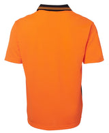 JB's Wear, Hi Vis Non Button Polo, 6HNB - Lime/Navy - 2XL