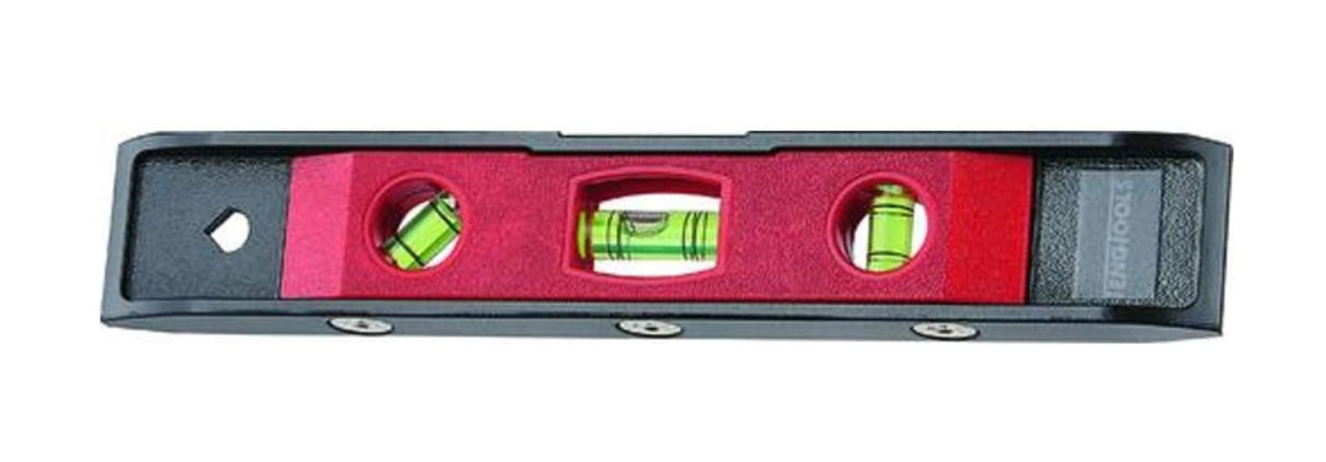 Teng Torpedo Level 230mm, durable aluminum with three vials, built-in magnet, ideal for precise leveling in construction and plumbing.