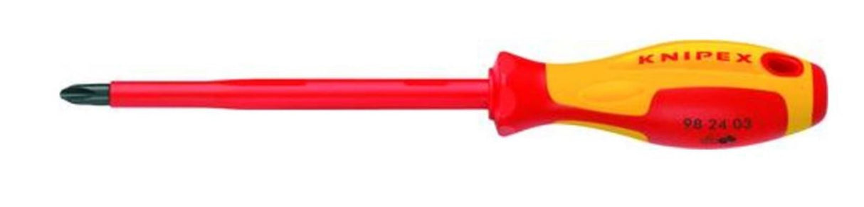 Knipex Insulated Phillips Screwdriver 1000V with ergonomic handle for safe electrical work and optimal torque.