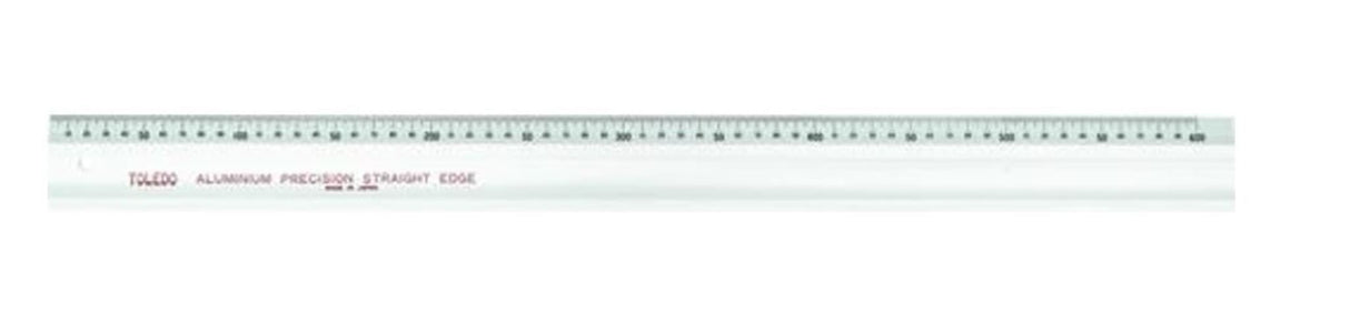 Aluminium straight edge ruler 1500mm with graduated edge, square corners, and hanging hole for precise measurements.