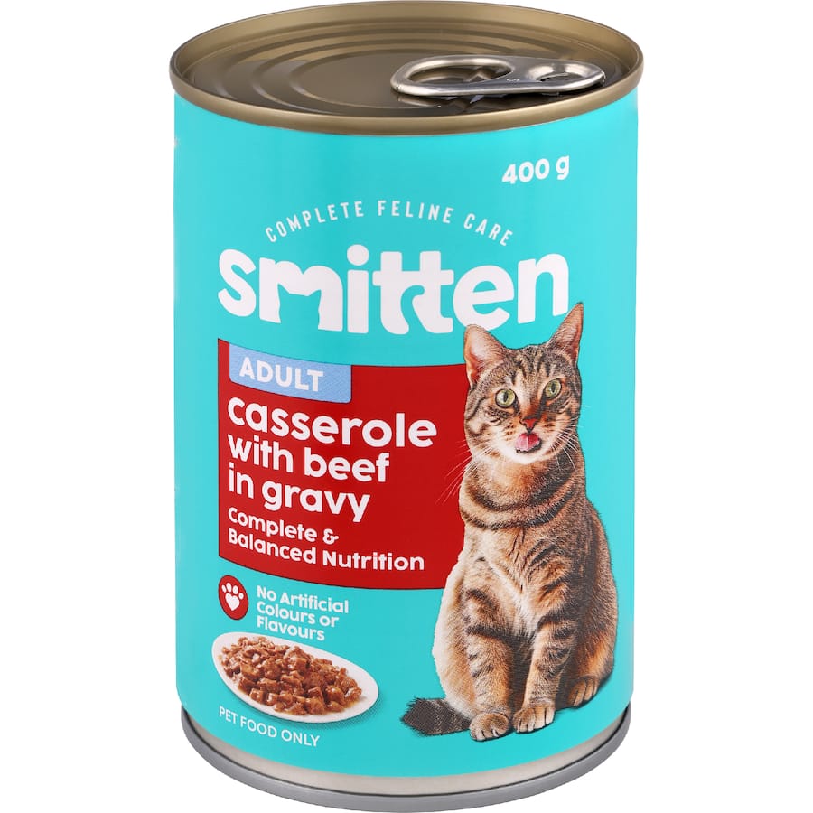 Smitten Wet Cat Food Casserole Beef In Gravy 400g