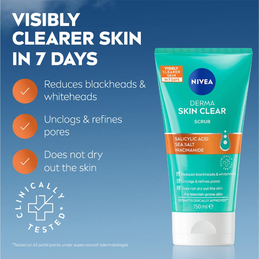 Nivea Facial Scrub Derma Skin Clear - 150mL