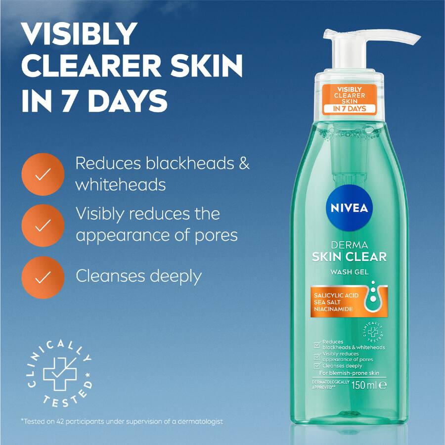 Nivea Facial Gel Derma Skin Clear - 150mL
