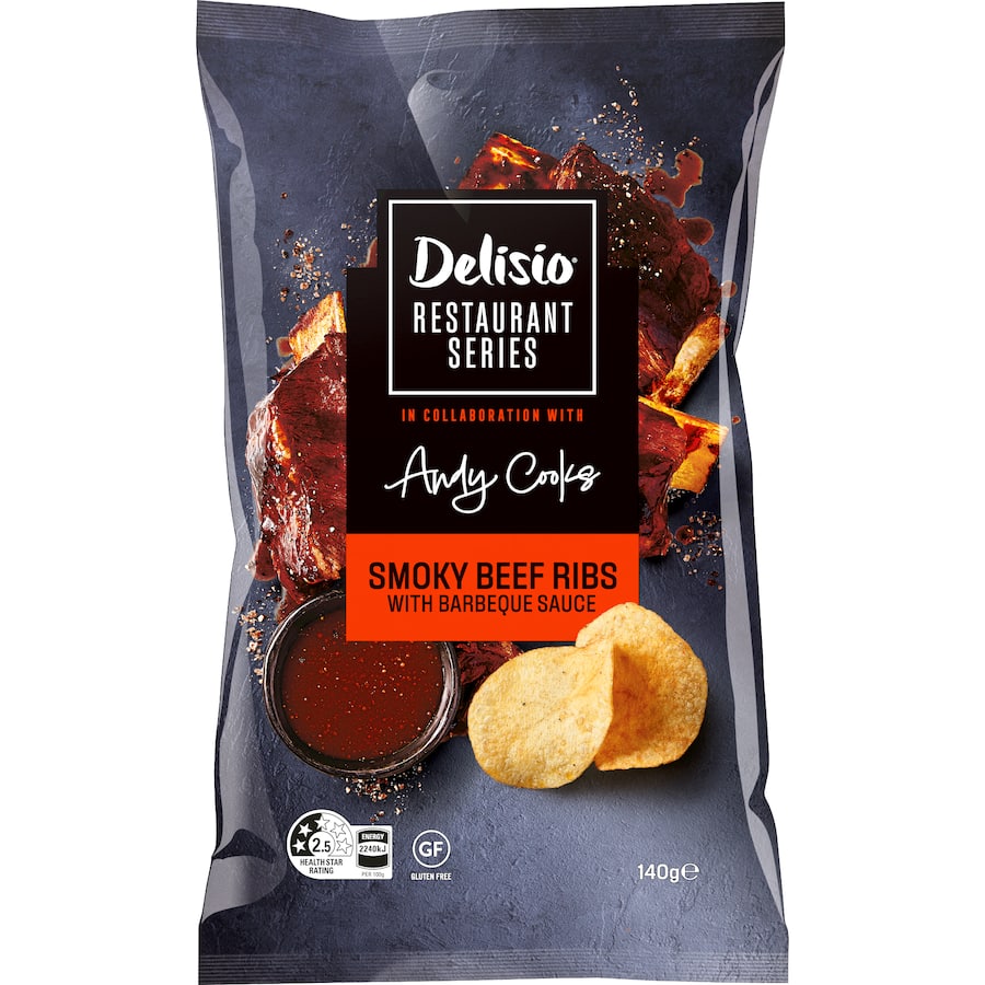 Delisio Chips Smoky Beef Ribs & Bbq Sauce - 140g