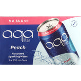 Aqalite Sparkling Drink Peach - 6 pack 330mL