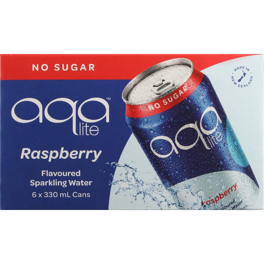 Aqalite Sparkling Drink Raspberry - 6 pack 330mL