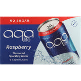 Aqalite Sparkling Drink Raspberry - 6 pack 330mL