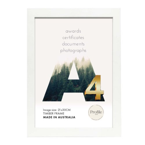 Profile - Elegant White Poster Picture Frame - A4 (21x30cm) Unmatted