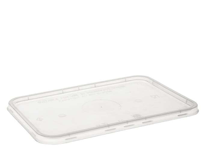 Rectangle Container Lids - 50-Pack, durable polypropylene lids for airtight food storage, clear visibility, eco-friendly and reusable.