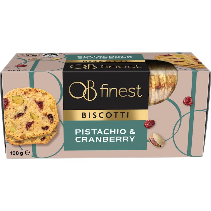 Ob Finest Biscuits Biscotti Pistachio & Cranberry - 100g