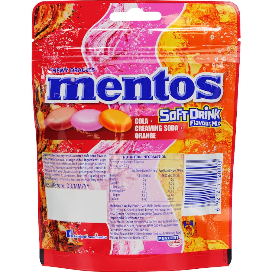 Mentos Sweets Soft Drink Mix - Bag 150g