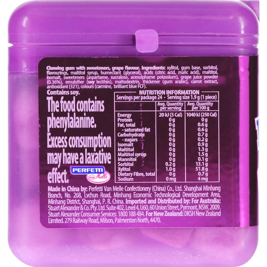 Mentos Cube Gum Ice Grape - 46g