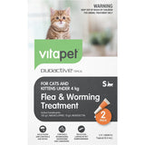 Vitapet Duoactive Pet Care Under 4kg Flea & Worming Treatment - 2 pack