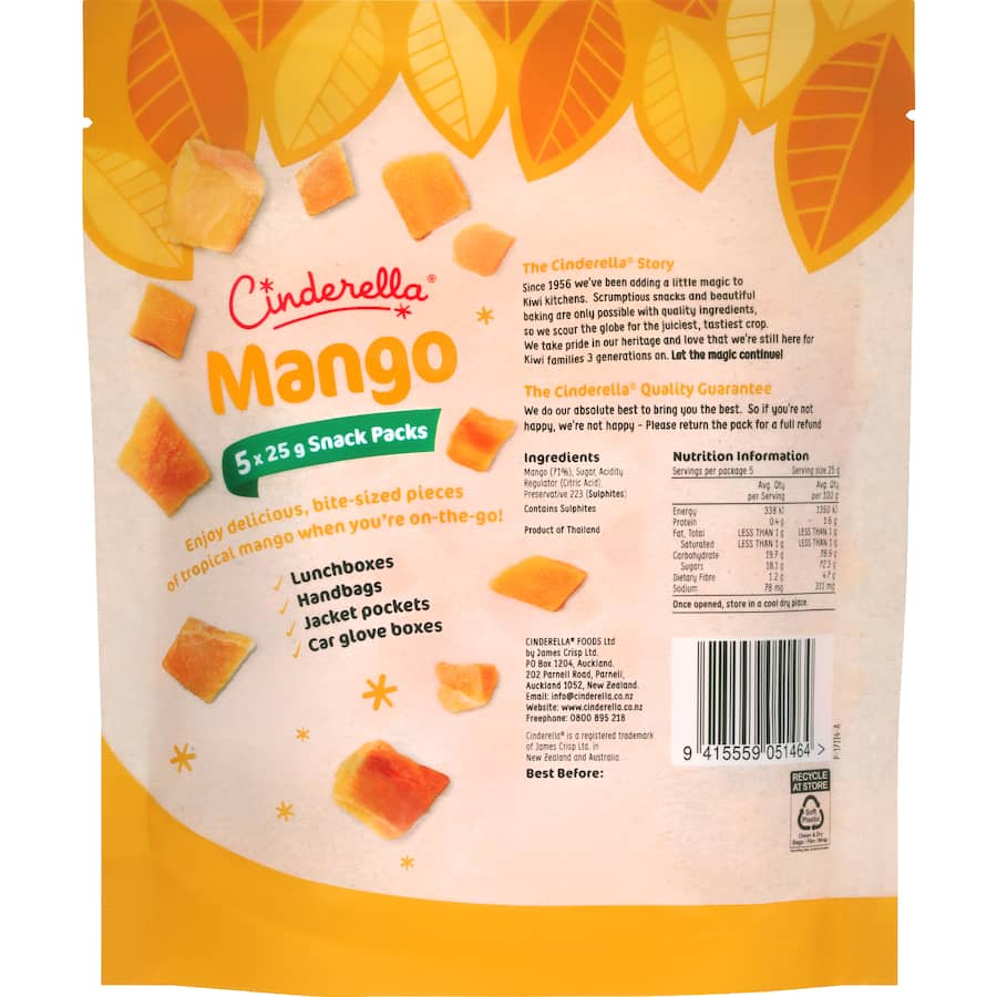 Cinderella Mango Snack Pack 5 pack 125g